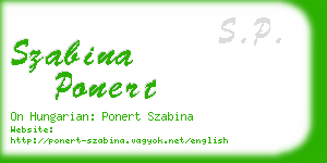 szabina ponert business card